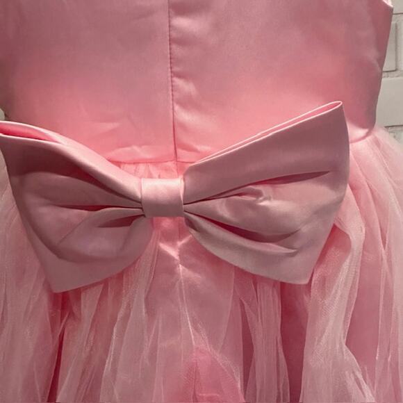 Elegant Princess Pink Party Dress Size 130 US 5T-6T Tulle Bow Sequin Dress - Picture 13 of 14